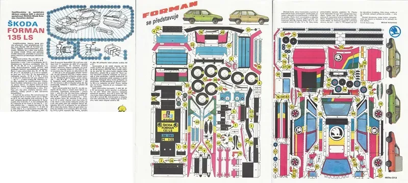 Nepostavený papierový model: Škoda Forman 135 LS.
